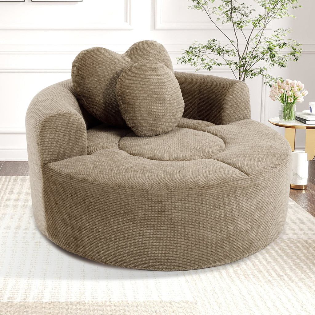 Round Sofa Bed with Memory Foam Sectional Couch