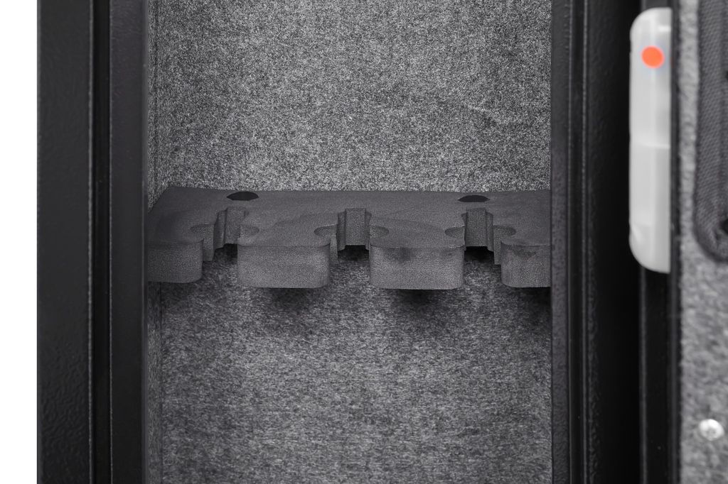 5 gun safes with 3 pistol pockets, quick access biometric adjustable heavy-duty gun rack
