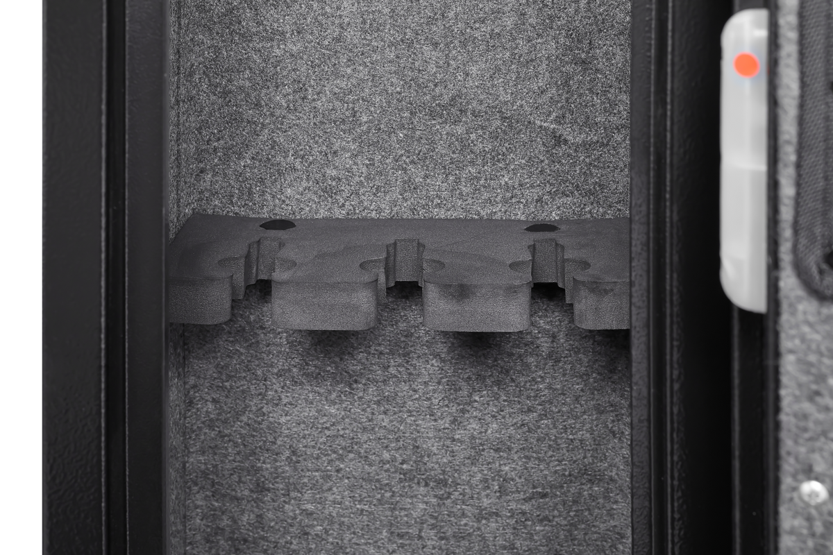 5 gun safes with 3 pistol pockets, quick access biometric adjustable heavy-duty gun rack