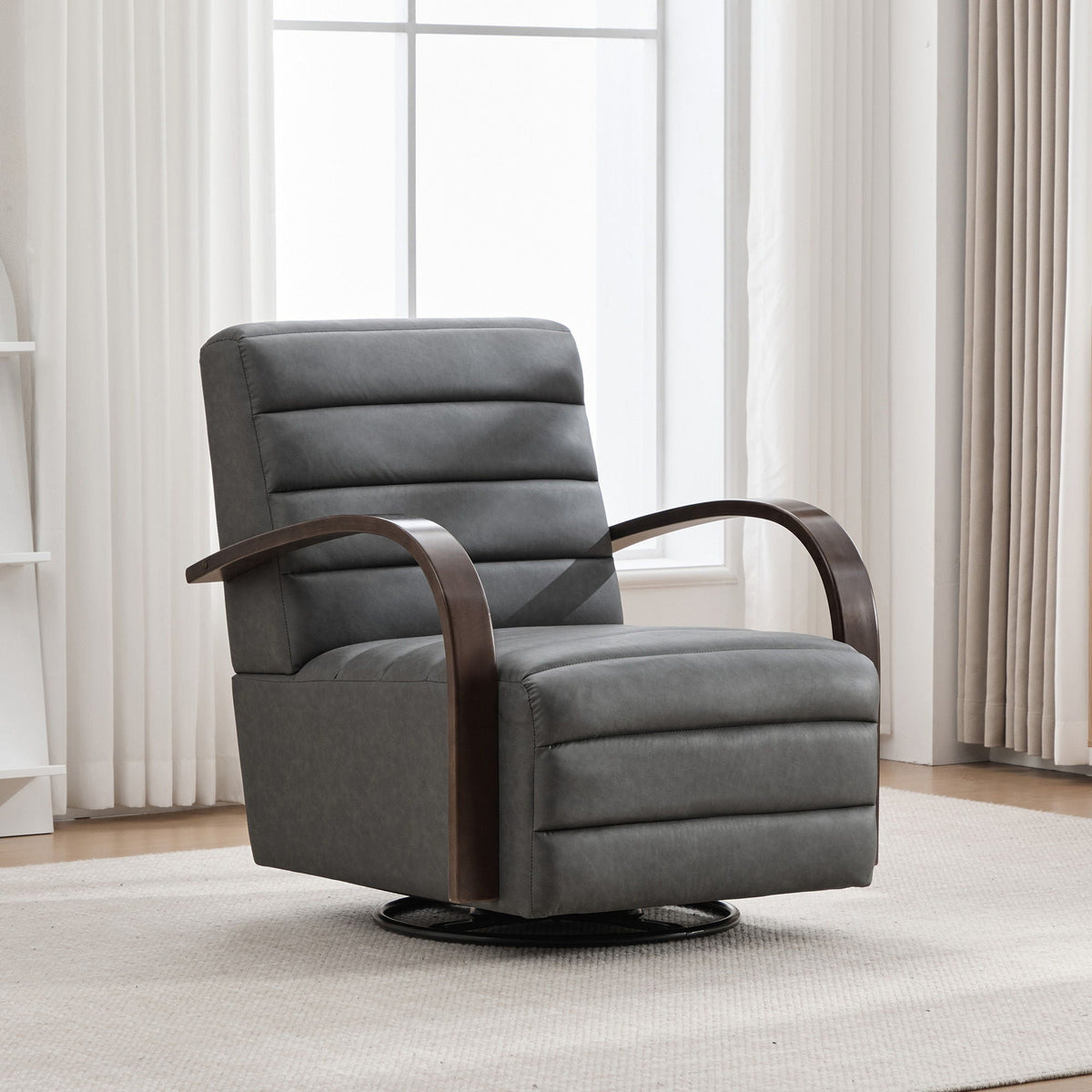 360° Swivel Accent Chair With Armrests