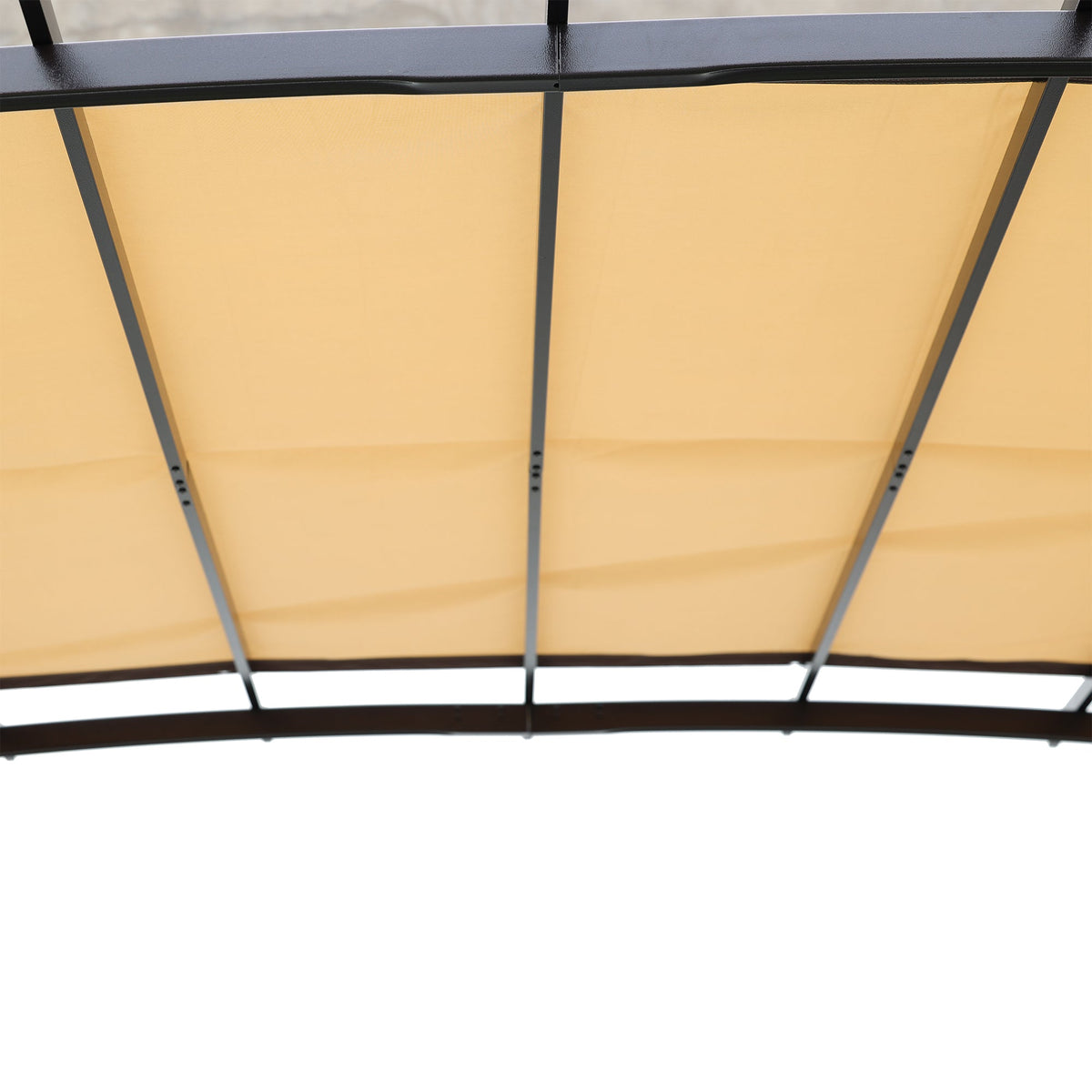 12 x 9 Ft Outdoor Pergola Patio Gazebo, Retractable Shade Canopy, Steel Frame