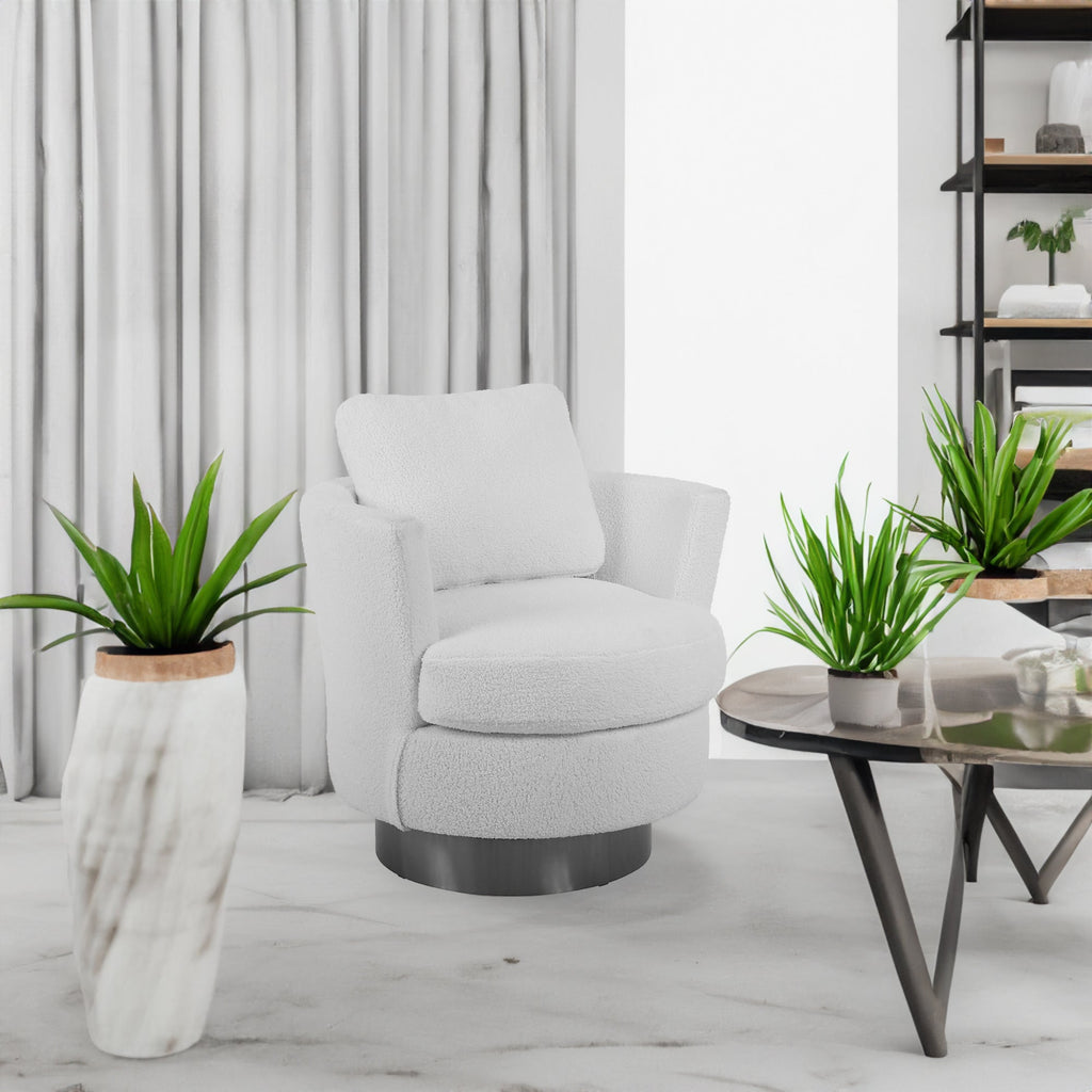 Rotating Bucket Armchair Gold Stainless Steel Base