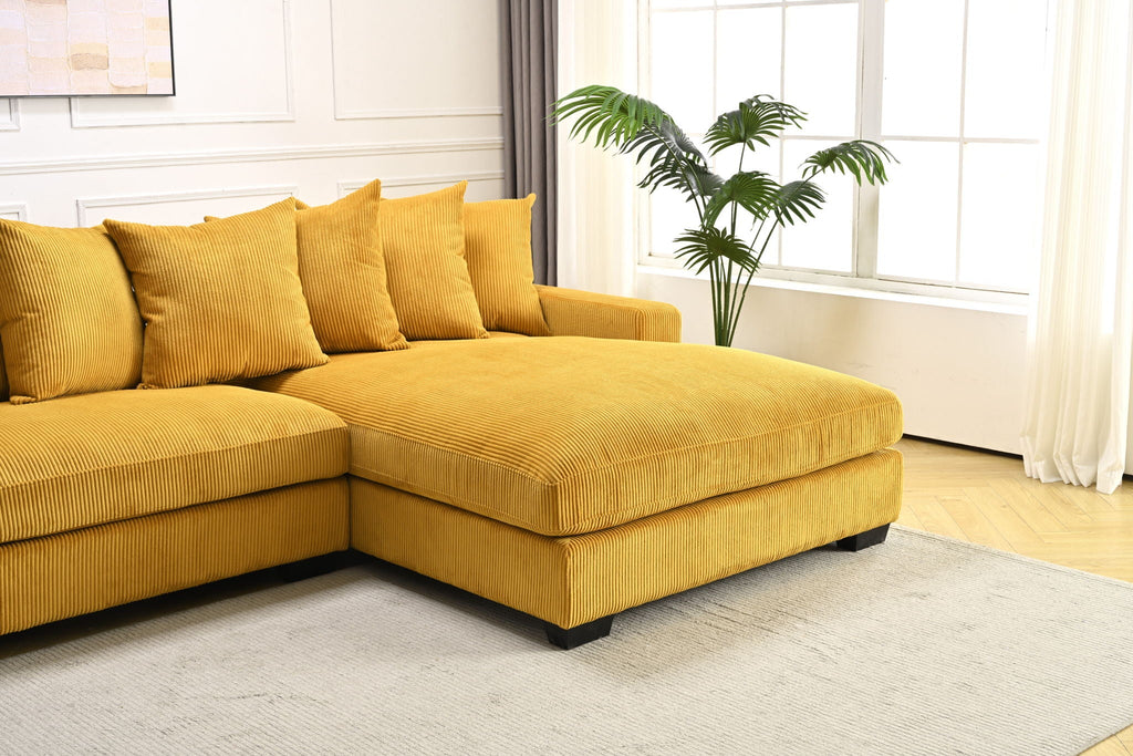 Oversized 2 Piece Sectional Couches, L Shaped Sofa With Chaise