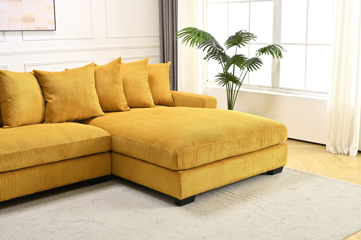 Oversized 2 Piece Sectional Couches, L Shaped Sofa With Chaise
