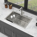 33" Drop-in Kitchen Sink with Pull-out Faucet and Soap Dispenser