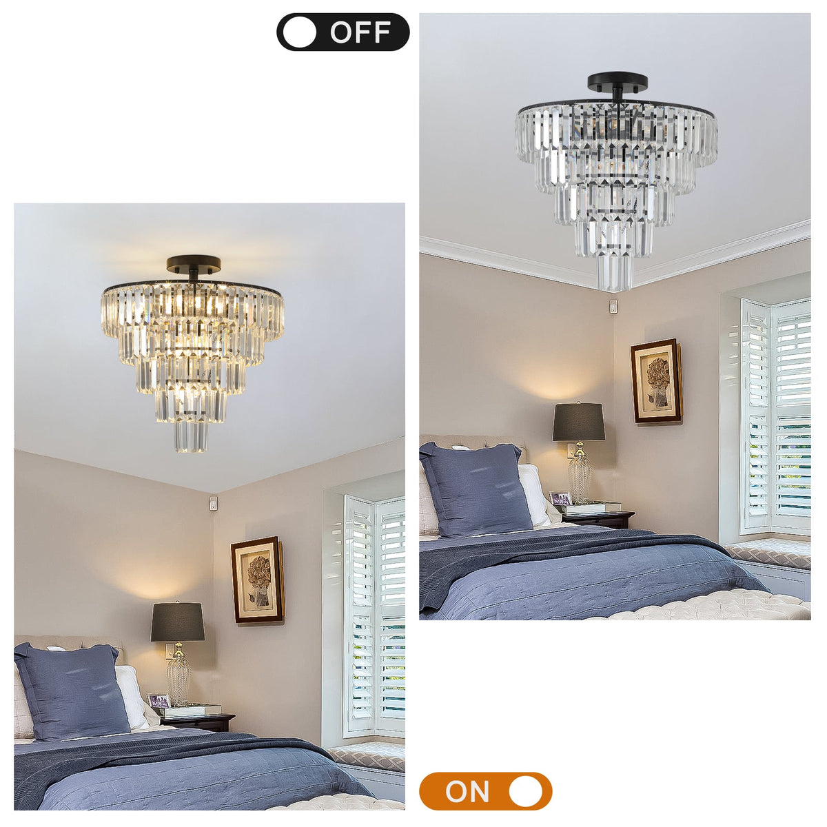 Black large crystal chandelier, modern style chandelier