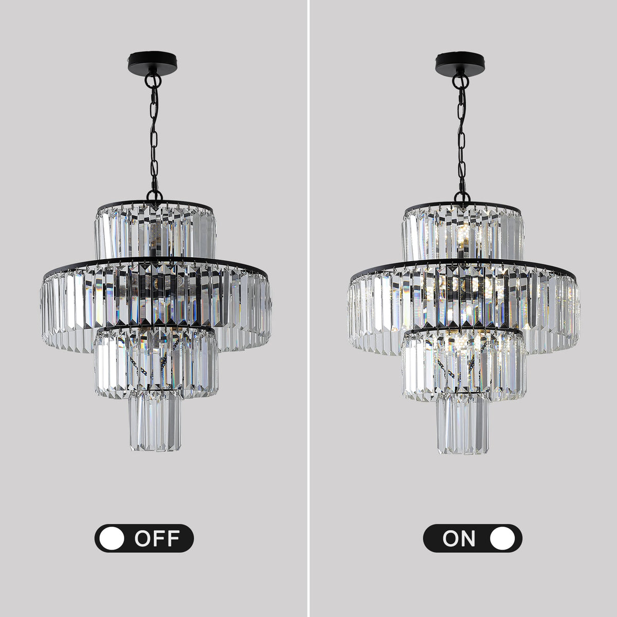 Black  Luxury Crystal Chandelier Light Fixture