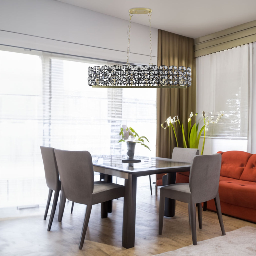 Modern Champagne Gold Oval Crystal ceiling chandelier