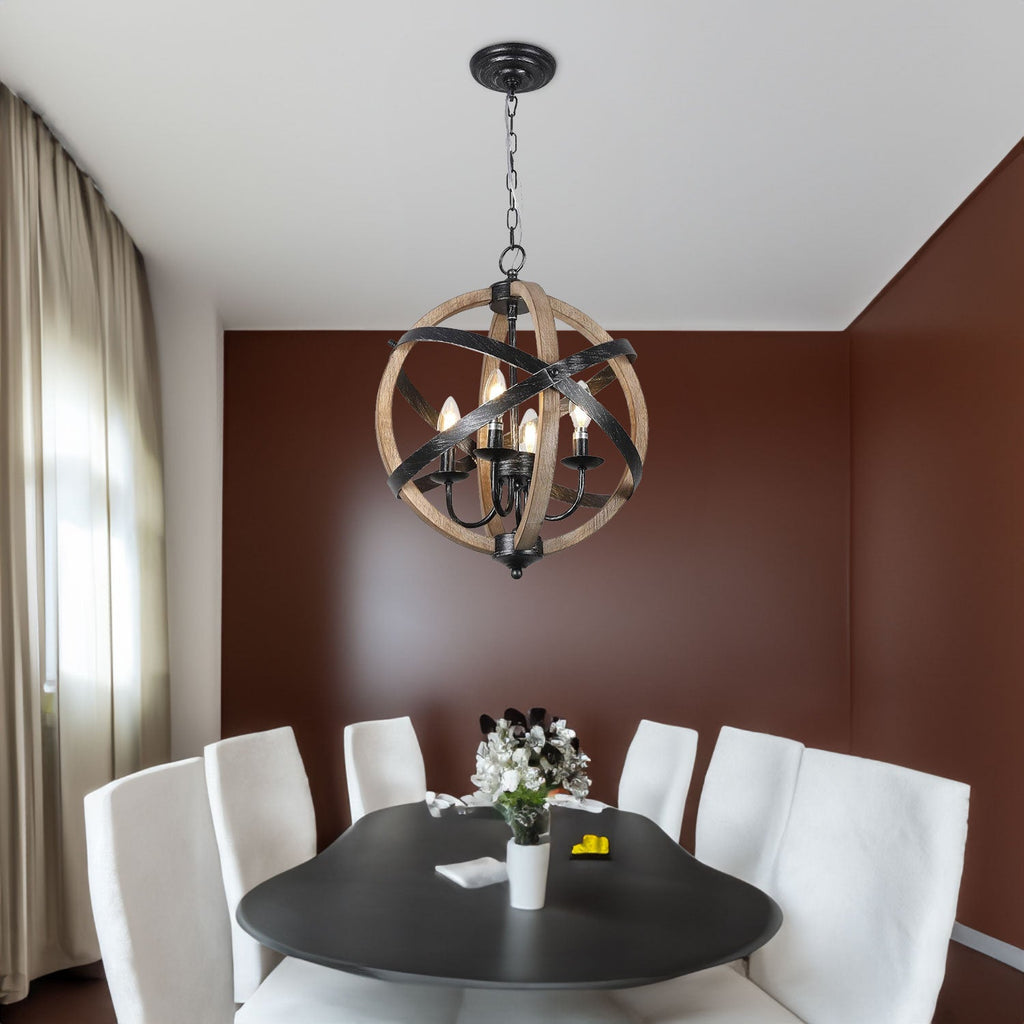 Farmhouse Chandelier Light Fixtures 4-Light Dining Room Light