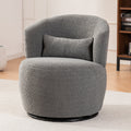Grey Plush Swivel Accent Chair