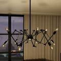 Vonn Lighting VMC31300BL Rana 39-inch Industrial Multi-Pivoting-Arm Chandelier w