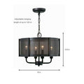 4 Light 16 Wide Drum Chandelier With Metal