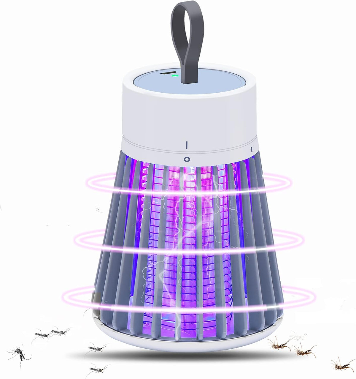 Mosquito Zapper, Rechargeable Bug Zapper with Safety Grid, USB Charging Cordless Design