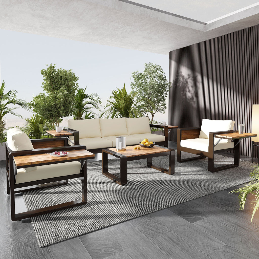 Aluminum Frame Large 4-Piece Outdoor Patio Furniture Set