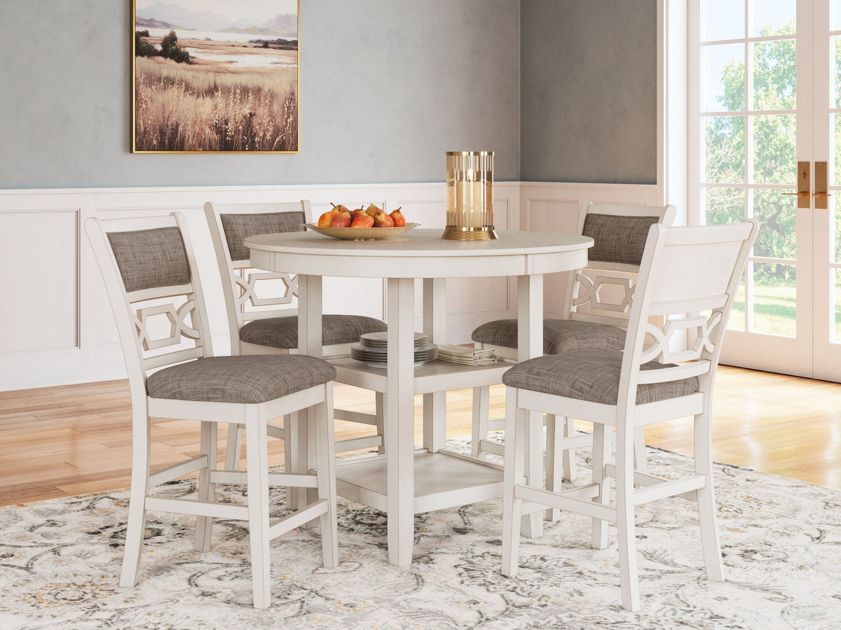 Dining Room Counter Table Set (Set of 5) - Antique White