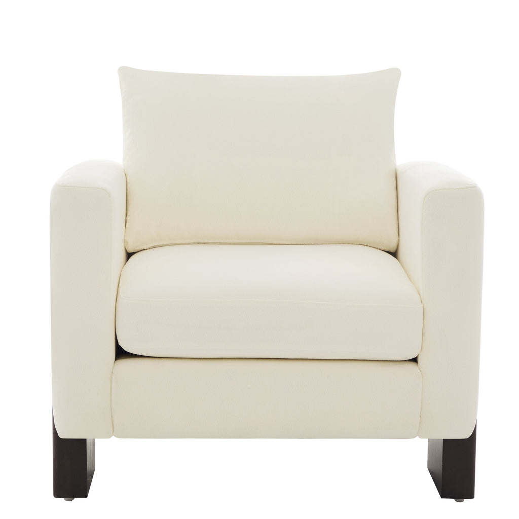 Modern Accent Club Armchair with Rubberwood Legs