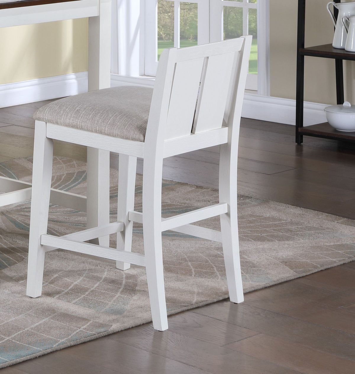3 Piece Counter Height Dining Table With Shelves And 2 Chairs
