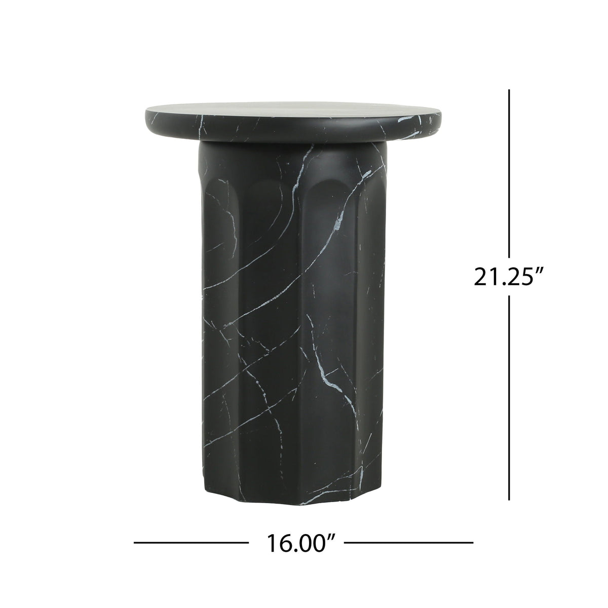 Outdoor Lightweight Concrete Marble Effect Side Table