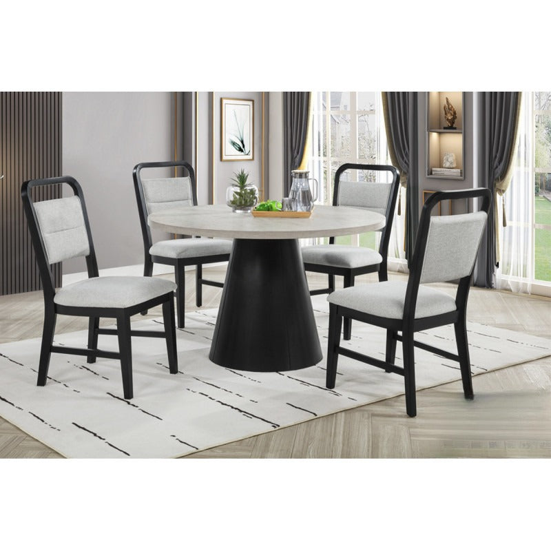 Contemporary Dining Room 5 Piece Set with Upholstered Chairs