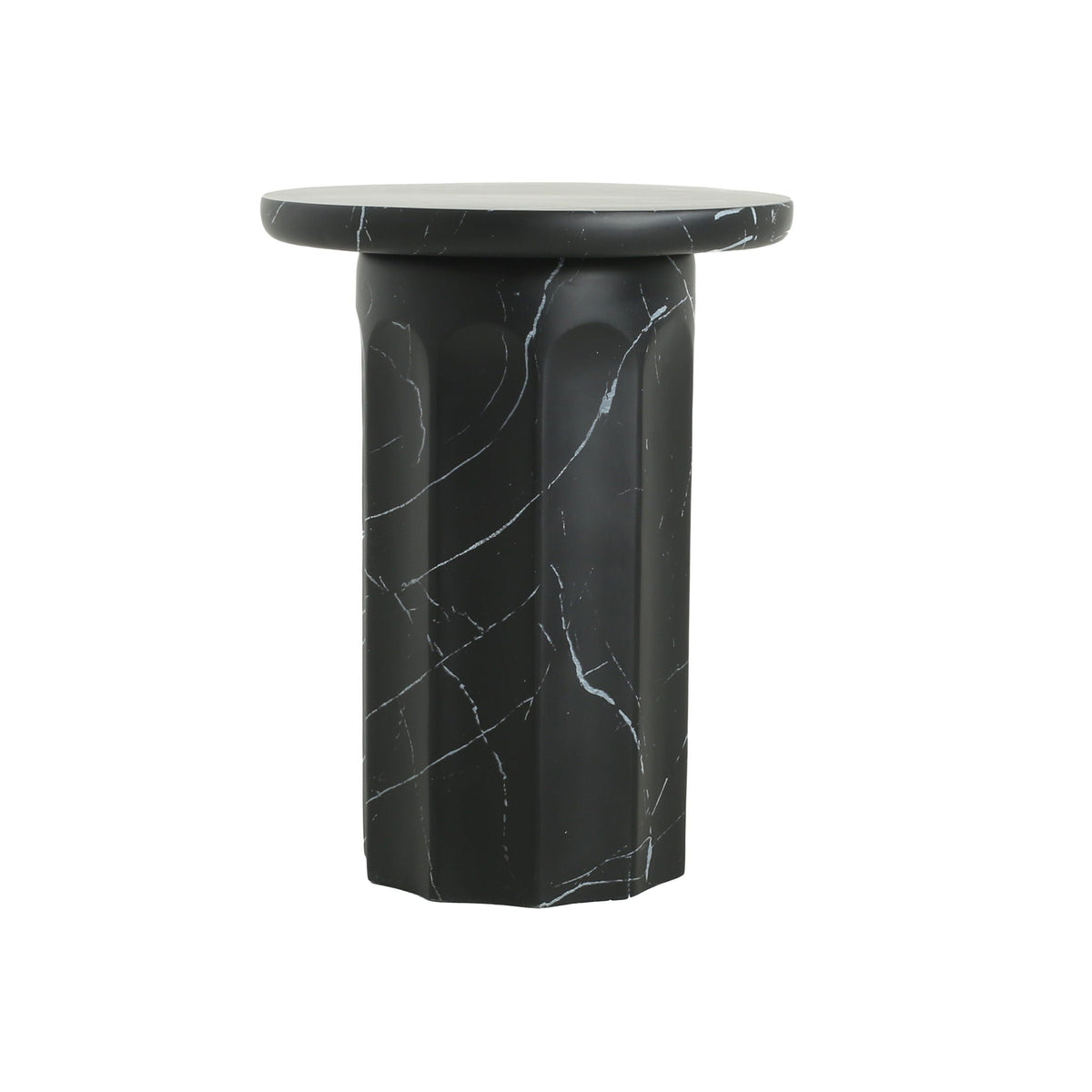 Outdoor Lightweight Concrete Marble Effect Side Table