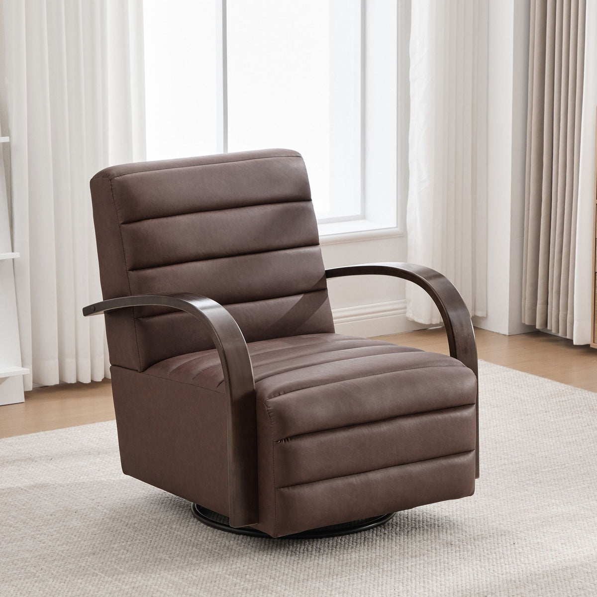 360° Swivel Accent Chair With Armrests