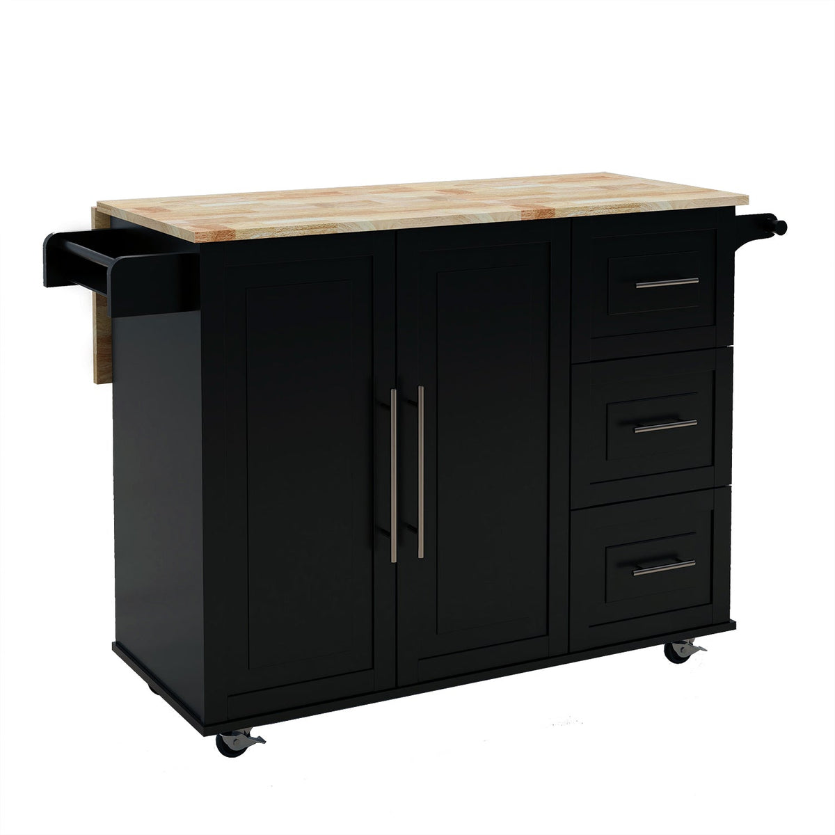 Kitchen Island, Spice Rack, Towel Rack. and Extensible Wood Top