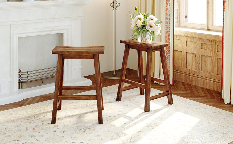 Solid Wood Rustic 3-Piece Kitchen Island Set