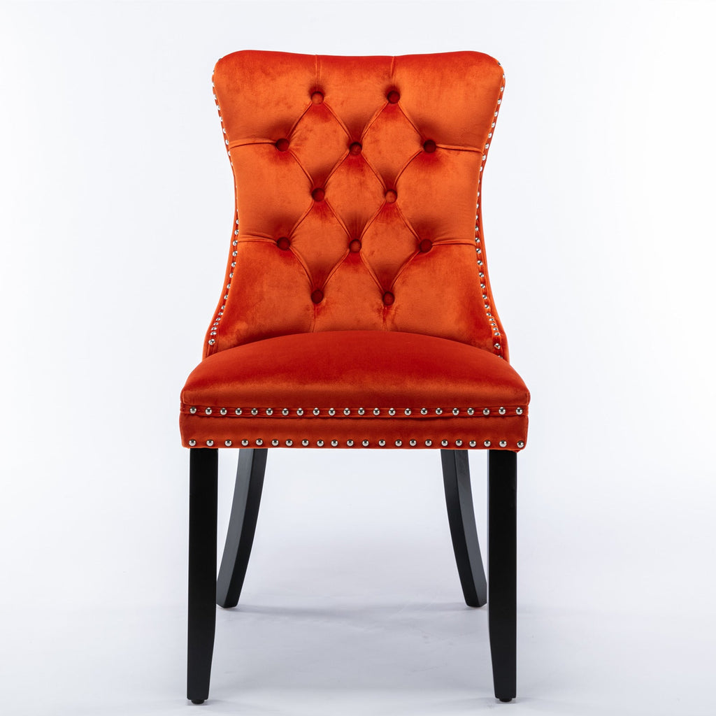 Nikki Collection Modern Velvet Upholstered Dining Chair Set (2)