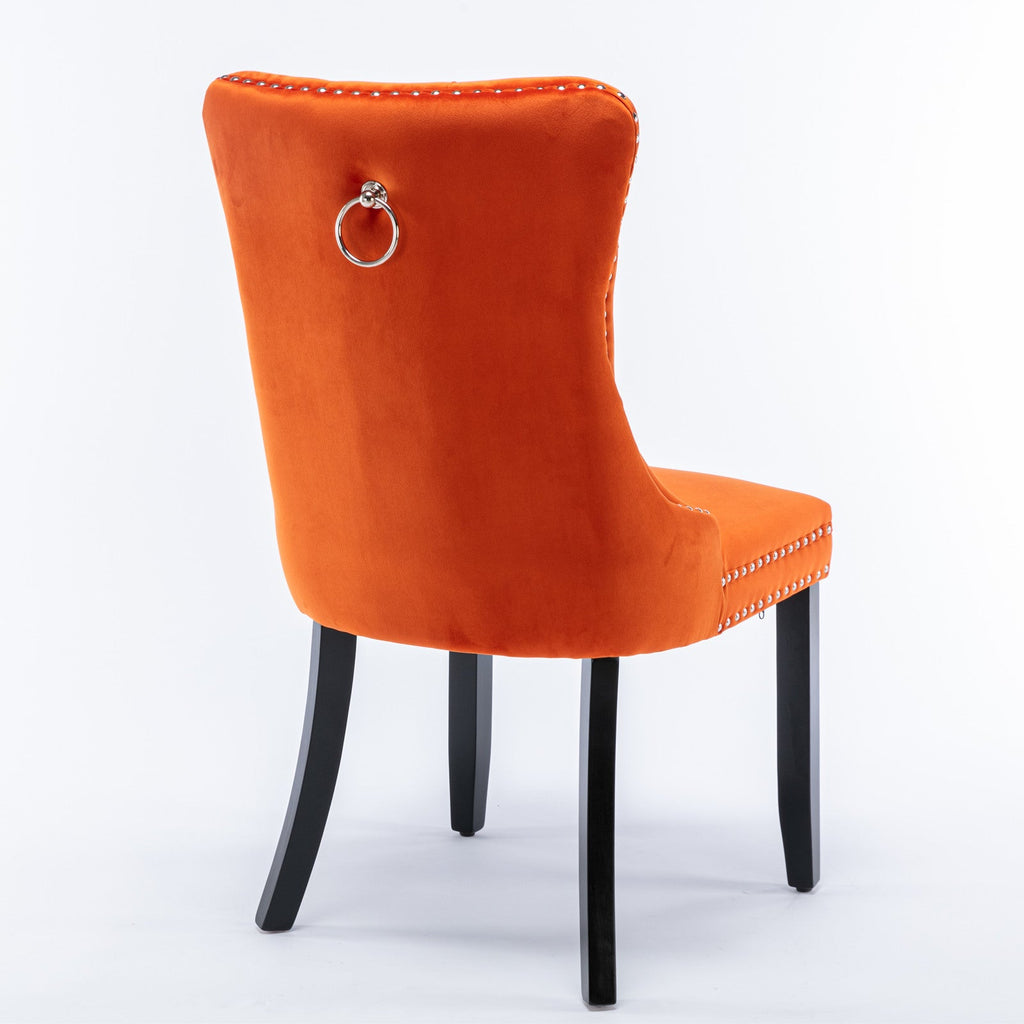Nikki Collection Modern Velvet Upholstered Dining Chair Set (2)