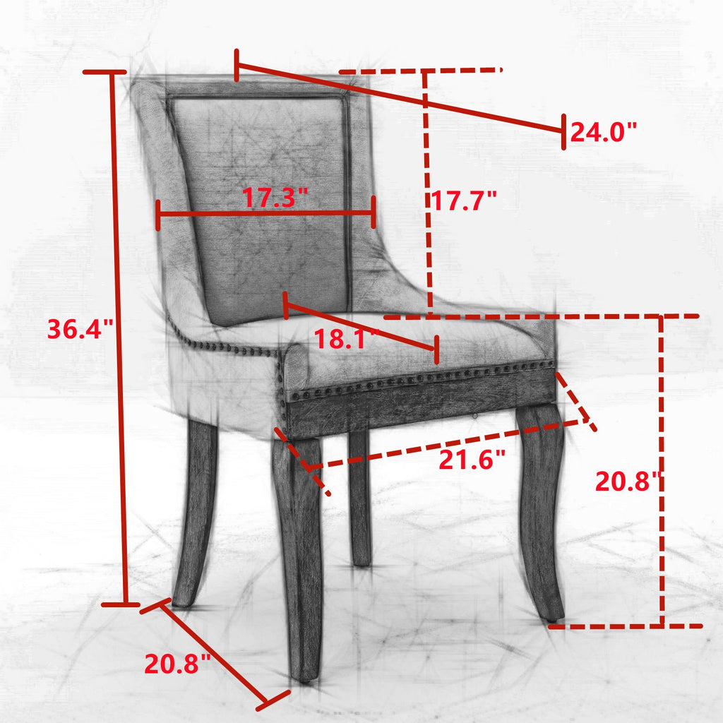Dining Chair Set of 2 in Wine