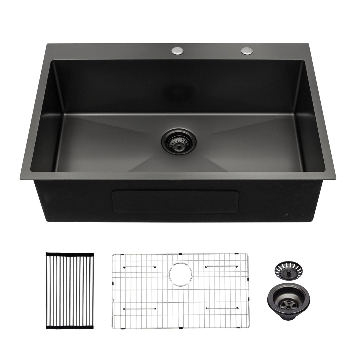33 x 22 x 10 Inch Kitchen Sink Drop In Gunmetal