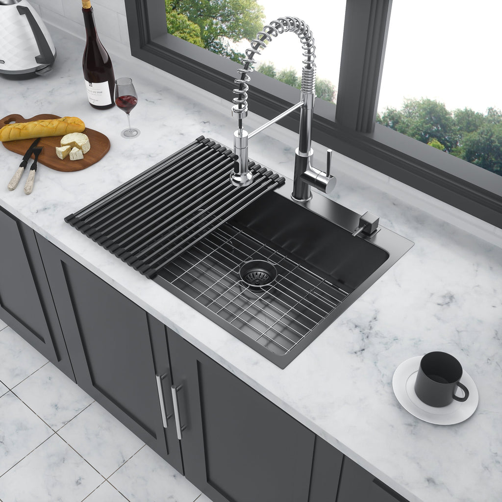 33 x 22 x 10 Inch Kitchen Sink Drop In Gunmetal