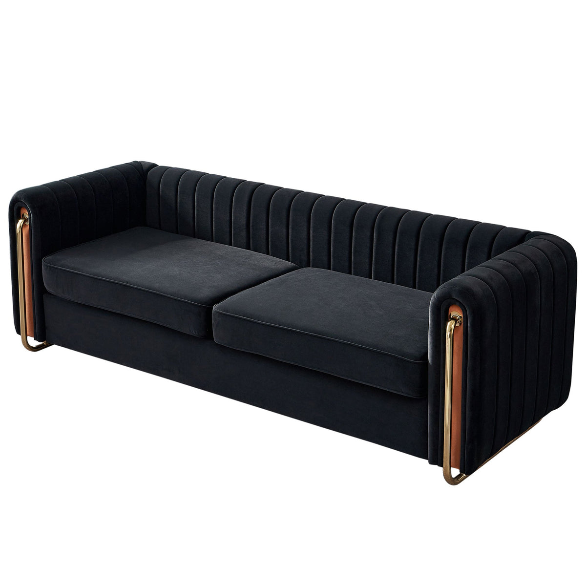 Contemporary Velvet Sofa Couch 84.25''W
