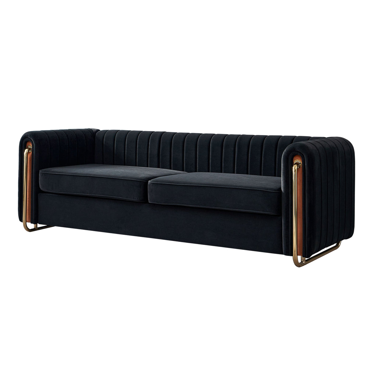 Contemporary Velvet Sofa Couch 84.25''W