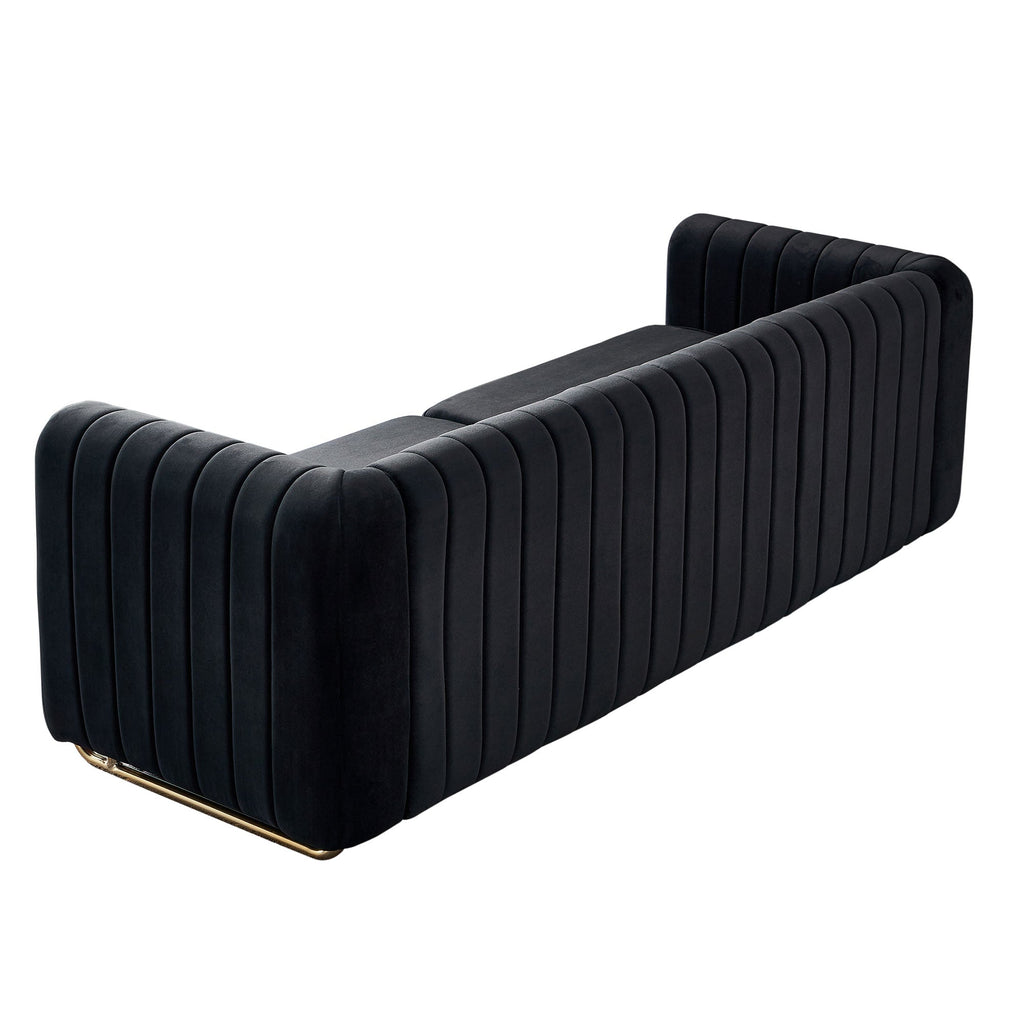 Contemporary Velvet Sofa Couch 84.25''W