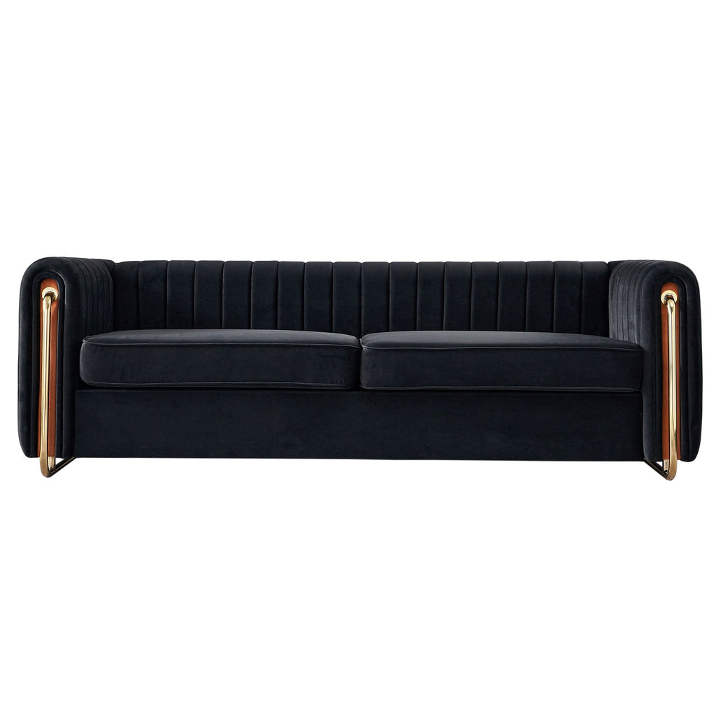 Contemporary Velvet Sofa Couch 84.25''W