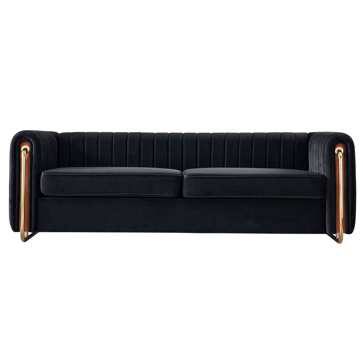 Contemporary Velvet Sofa Couch 84.25''W
