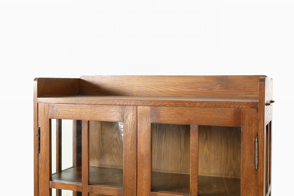 Mission Oak Display China Cabinet / Bookcase - Walnut - 39"W