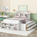 Full Bed with Bookcase Headboard, Under Bed Storage Drawers and Bed End Storage Case