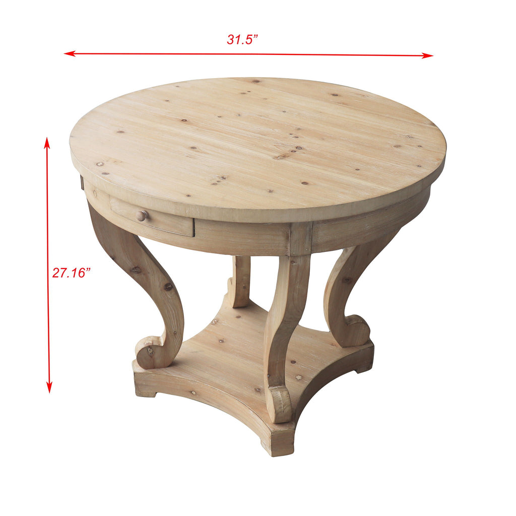 Curved Legs Farmhouse Style Small End Table