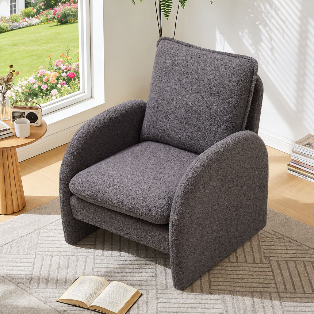 Modern Sherpa Upholstered Accent Chair