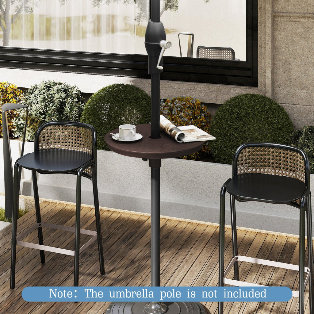 20 Inch Outdoor Adjustable Umbrella Table for 2 Sizes Patio Umbrella Pole