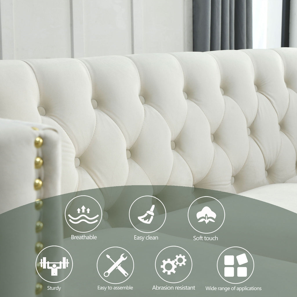 Upholstered Couch Sofa With Button Tufting