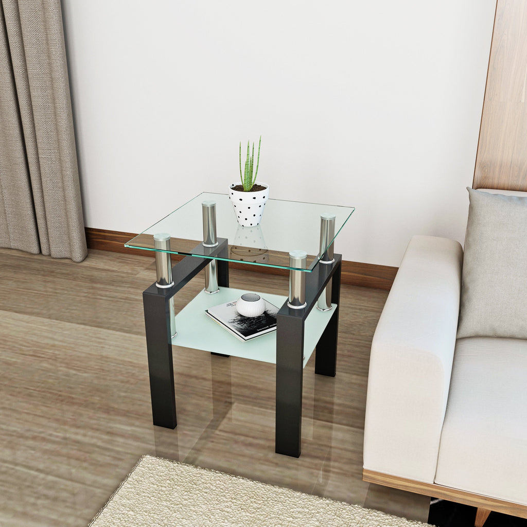 1-Piece Modern Tempered Glass Tea Table Coffee