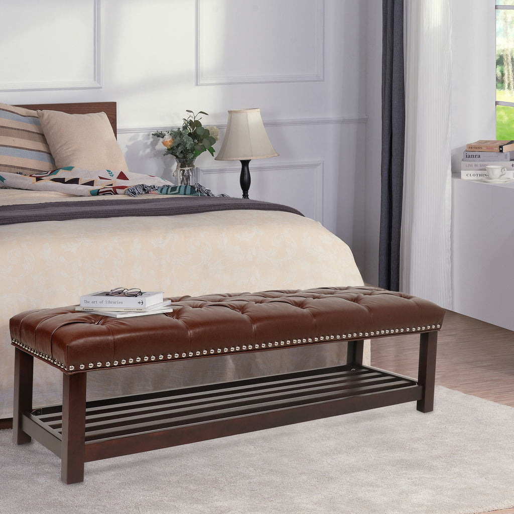 End Of Bed Bench Tufted Upholstered