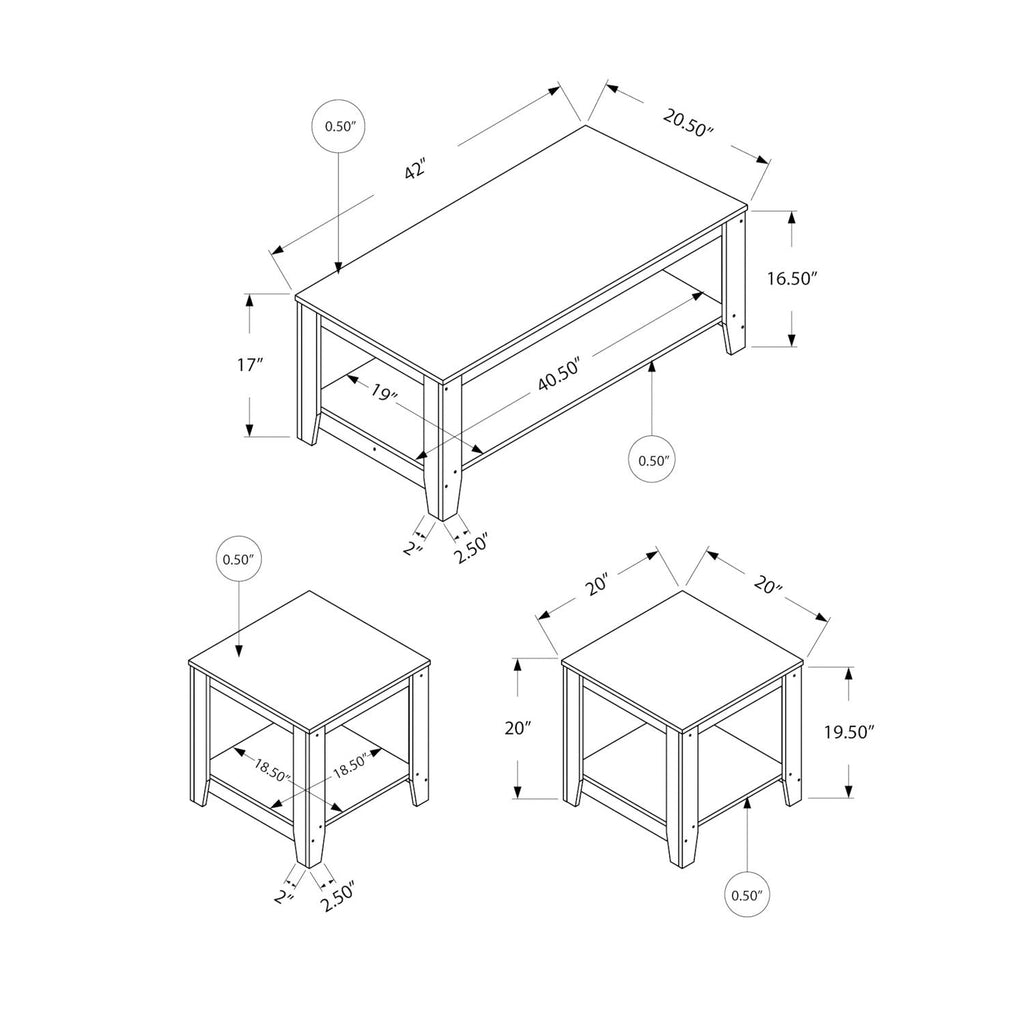 Table Set, Coffee, End, Side