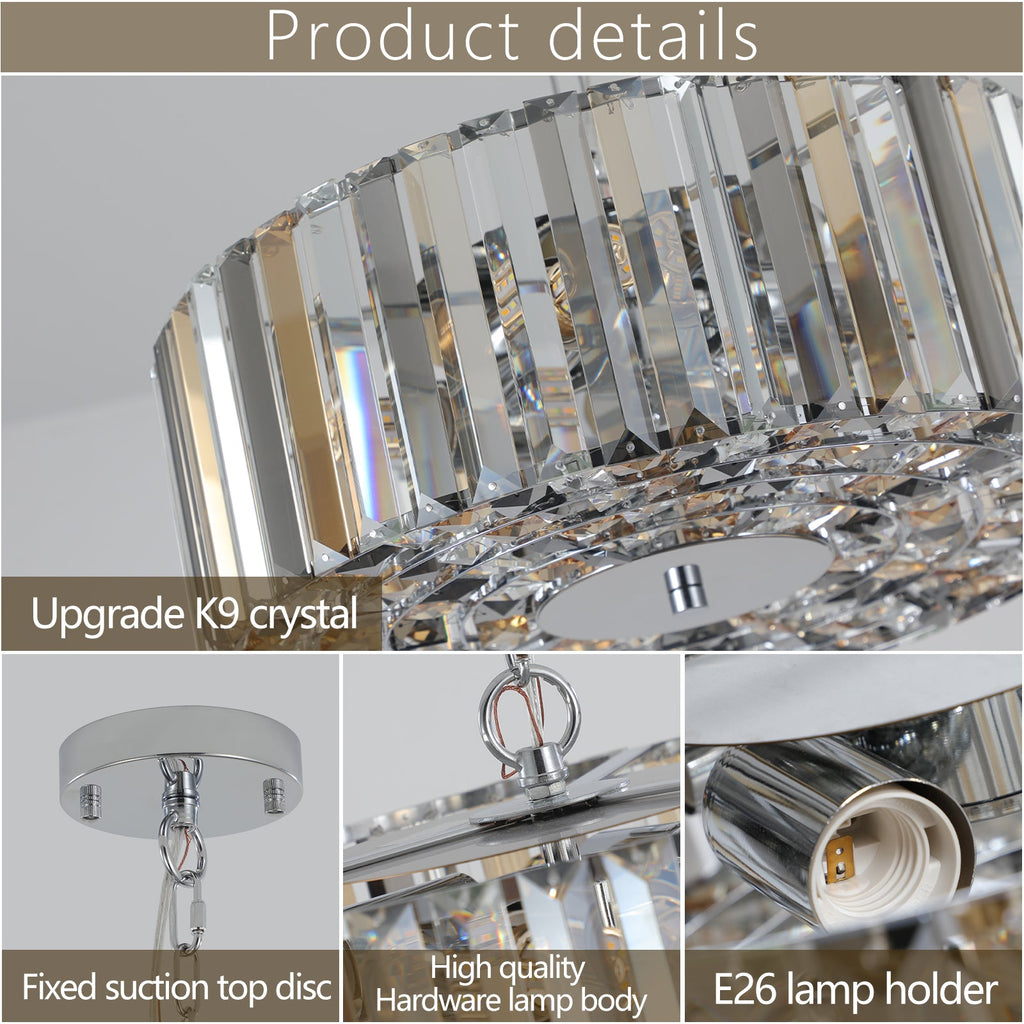 Modern Crystal Chandelier for Living-Room Round Cristal Lamp