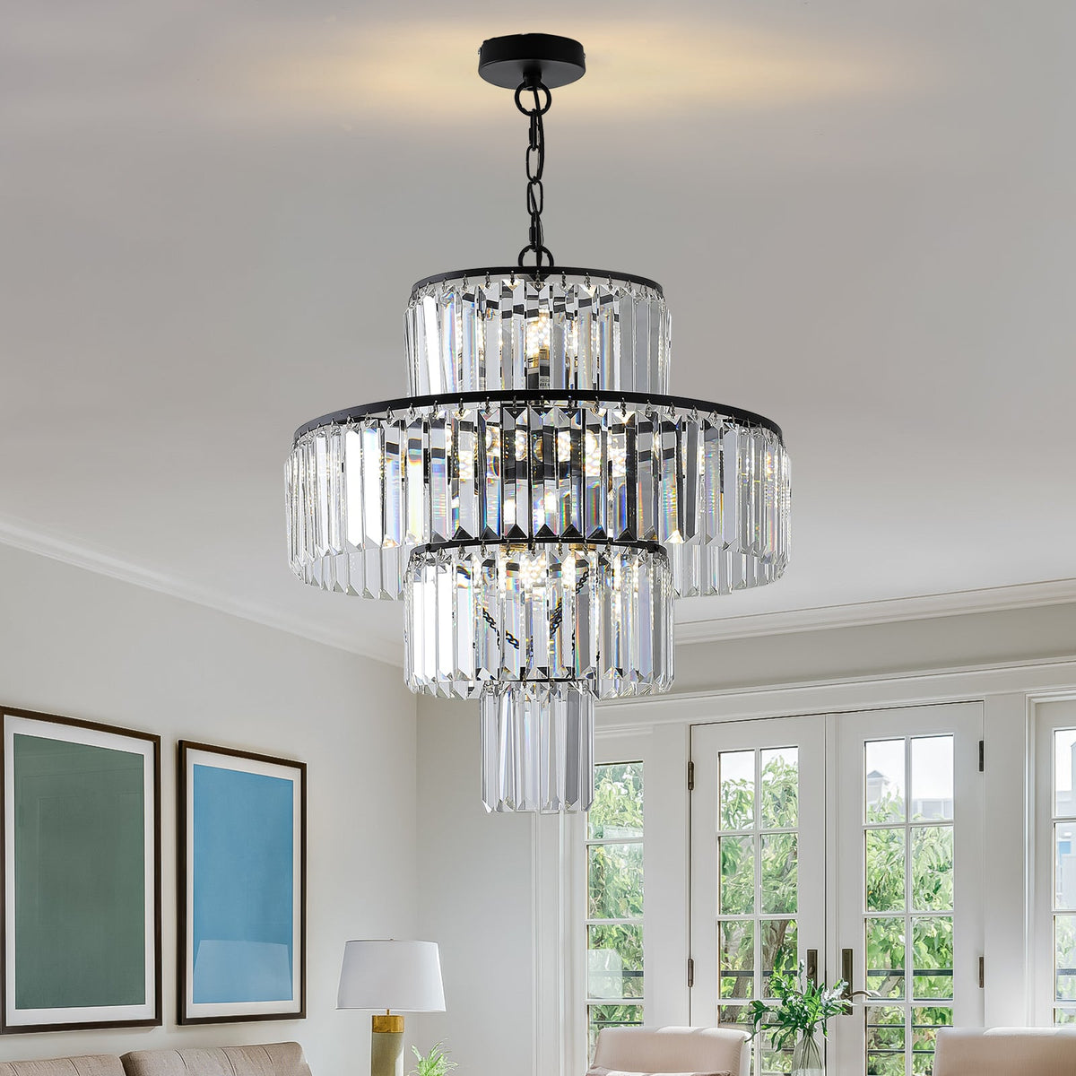Black  Luxury Crystal Chandelier Light Fixture