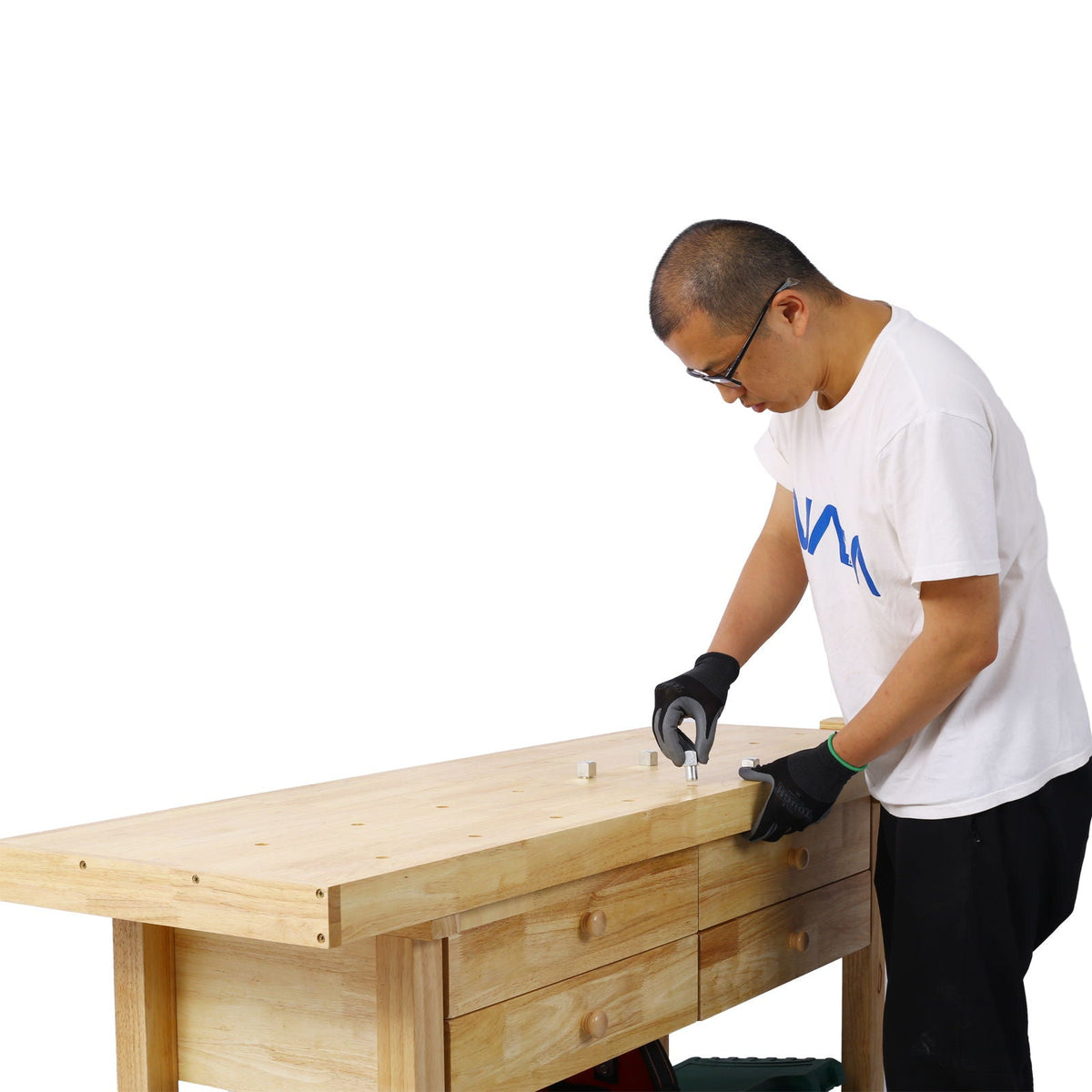 Workbench With 4 Drawers Wooden Workbench For Garage Workshop
