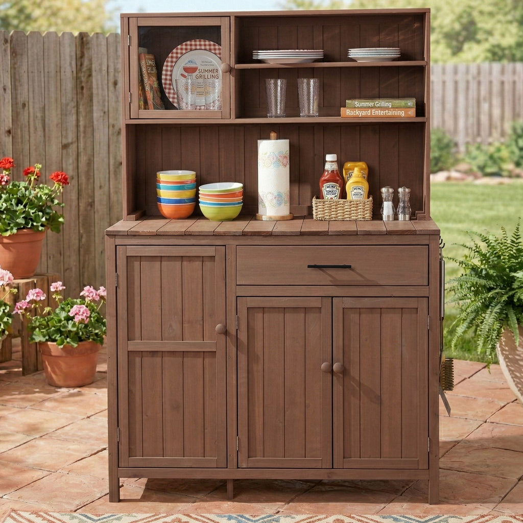 Potting Bench with Hutch